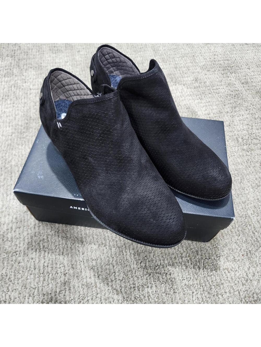 Dr. Scholl's Better Black Ankle Booties Suede Size 8.5 W New With Box